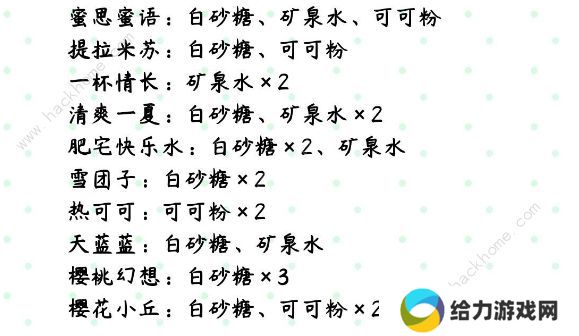 偶像请就位食谱攻略大全 1级15级20级30级咖啡食谱总汇图片2